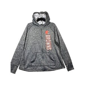 Cleveland Browns Hoodie Womens XL Gray Full Zip Jacket NFL Team Apparel Football